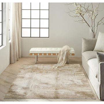 Calvin Klein CK078 Summit SUM02 Modern Abstract Distressed Soft-Touch Hi-Low Textured Polyester Low Profile Short Pile Mocha/Ivory/Taupe/Charcoal Grey/Stone Beige Rug-Calvin Klein-Rug Love - The Most Loved Rug Store